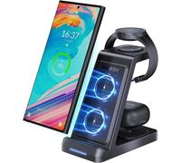 Chargeur Sans Fil Pour Samsung, 3 En 1 Pliable Chargeur Induction Pour Samsung S25/S24/S23/S22/S21/S20, Z Fold 6/5/4/3, Note20/10 Ultra, Watch 6/5/4/3/Active, Buds2/+/Pro/Live