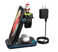 Chargeur sans fil pour Samsung/Android, HOLYJOY Station de charge rapide pliable 3 en 1/support/chargeur multiple pour Samsung S25 Ultra/S24/Note 20, tapis de voyage pour Galaxy Watch 8/7/6/5/Active 2