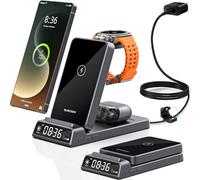 Chargeur sans Fil pour Samsung Galaxy S25 Ultra/S24/Z Fold 7/Flip 7/Bud, Chargeur de Montre pour Samsung Galaxy Watch 8/7/6/5Pro, Station de Charge Pliable 3 en 1