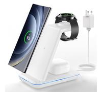 Chargeur sans fil pour Samsung, JoyGeek Station de charge 3 en 1 pour Galaxy Watch 5 Pro/4/3/Active2/1 - Support de chargeur de téléphone pour S23 Ultra/S22/S21/S20/Note 20, Z Fold&Flip Series, Buds2