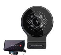 Chargeur sans fil pour voiture, 15 W, charge rapide, support magnétique réglable à 360 degrés, 15 W, support téléphone avec chargeur intégré, entrée auxiliaire, pour camion, bureau, maison