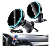 Chargeur sans fil pour voiture - Support de téléphone portable, appareil de charge rapide magnétique 15 W pour smartphone, tableau de bord, camion, véhicule récréatif