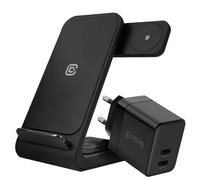 Chargeur sans fil Qi 3-en-1 PowerSpot Pivot Stand pour Smartphone et Montre Crong Noir