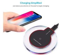 Chargeur sans fil - Qi - Noir - Compatible iPhone et Samsung - Charge rapide - 1A