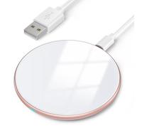 Chargeur sans Fil Rapide 15W, AGPTEK Chargeur à Induction Qi Compatible avec iPhone13-12-11-ProMax-XS,Samsung,Huawei,Xiaomi,Blanc