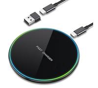 Chargeur sans Fil Rapide 15W Max,Chargeur Induction pour iPhone 16/15 Plus/14 Pro max/13/12/11/XS Max/XR/8,Chargeur sans Fil pour Samsung Galaxy S25/S24/S23/S22/S21/S10/S9/S8/Note,Xiaomi (YH-15WU)