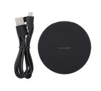 Chargeur sans fil rapide avec surface métallique et sortie 10 W/7,5 W pour appareils iPhone et Samsung, support de charge portable pour les voyages.