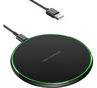 Chargeur sans Fil Rapide，Chargeur Induction Qi Compatible avec iPhone 14/15/13/12/11/ Pro/XS (Noir-x)