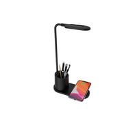 Chargeur sans fil rapide QI 10W FONGWAN avec porte-stylo et lampe de bureau pour la protection des yeu-Noir
