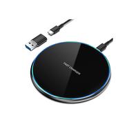 Chargeur sans fil rapide, tapis de charge par induction 15 W pour iPhone 14 Pro Max/13/12/11/XS Max/XR/XS/X/8, Samsung Galaxy S22