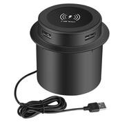 Chargeur sans fil sous le bureau - Chargement sans fil USB invisible - 3 en 1 multifonction - Table de chevet - Canapé - Accoudoir - Accessoire de téléphone portable multifonction intelligent