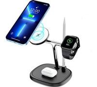 Chargeur Sans Fil, Station de Charge Magnétique 4 en 1 pour IPhone 13/13 Pro/13 Pro Max(Noir)-Chronus NOIR G