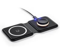 Chargeur Sans Fil Station De Charge Qi 2 En 1,Station De Charge Inductive Pliable Pour Casque Sans Fil,Apple Watch Série Se/8/7/6/5/4/3/2 Et Iphone 14/13/12/Pro/Max/X/Xs/Xr/8/8Plus (Noir)