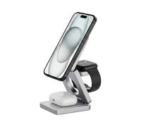Chargeur sans Fil, Station Induction, Socle Magnétique, 25W | Pliable avec support, fixation aimantée, rechargement rapide, ABS recy rgenté, maison bureau voyage, 6.7cm, 0.16kg