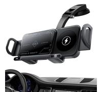 Chargeur sans fil - Support de téléphone de voiture avec fonction de charge, station de charge inductive de 15,5 cm - Chargeur rapide double bobine réglable pour smartphone, tableau de bord, grille