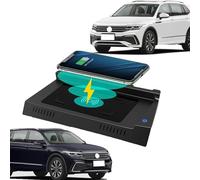 Chargeur sans Fil Voiture pour Volkswagen Tiguan (2017-2023) Tous Les Modèles avec Fonction De Protection Contre Les Hautes Températures, Tout Téléphone Compatible Qi