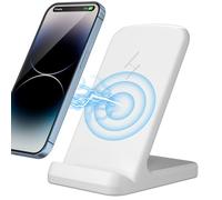 Chargeur sans Fil, Zestiq Chargeur Induction 15W Wireless Charger Stand, Chargeur Rapide sans Fil pour iPhone 16/15/14/13/12/11/X, Samsung Galaxy S25/S24/S23/S22, et Les Appareils Certifiés Qi-Blanc