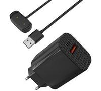 Chargeur Secteur 12W + Cable Compatible avec Amazfit GTR 2/GTR 2e/GTS 2/GTS 2e/GTS 2 Mini/GTS 4 Mini/BIP U/T-Rex Pro/Pop/BIP 3 - Charge Montre