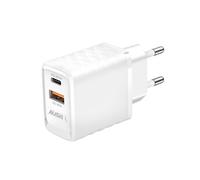 Akashi Chargeur secteur 15W Double USB-A QC 3.0 + USB-C PD Charge rapide Blanc