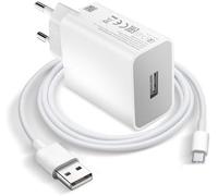 Chargeur secteur 18 W charge rapide 3.0 + câble USB-C pour Xiaomi Redmi 9, 9T, Note 8, 8T, Note 9, 9S, 9T, Mi 9 Lite, Poco M3 (MDY-10-EF (18W))
