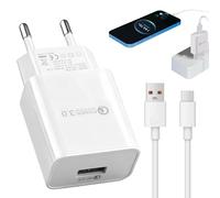 Chargeur Secteur 18W Super Rapide QC 3.0 Compatible avec Huawei P40, P30 Pro, Mate 20Pro, Compatible Honor 90, 90 Lite, Magic 6 Pro, Chargeur USB 18 W pour Téléphones P50, P60, Magic, et Tablettes