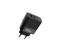 Chargeur Secteur 2 Ports USB + USB-C Puissance 65W Compact noir