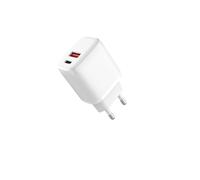 Chargeur secteur 2 sorties 1 USB A et 1 USB C Capacité totale 3A - 20W - blanc