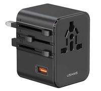 Chargeur Secteur 2 USB-A / USB-C 25W Compatible AU / UK / US / EU / CHINE Noir