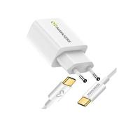 Chargeur Secteur 20W - MAYAXESS - Câble USB-C 1m - Compatible Samsung Galaxy S25 - Recharge rapide - Blanc