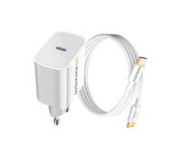 Chargeur Secteur 20W pour Google Pixel 10 + Câble USB-C 1m Blanc