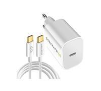Mayaxess Chargeur Secteur 20W pour iPhone 17 avec Câble USB-C 1m Blanc