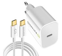 Chargeur Secteur 20W pour iPhone 17 avec Câble USB-C 1m Mayaxess Blanc