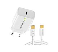 Chargeur Secteur 20W pour Samsung Galaxy S25 Ultra avec Câble USB-C 1m Blanc