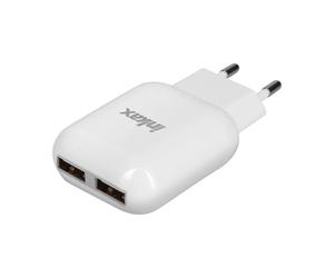 Chargeur Secteur 2x ports USB 2.1A + 1.0A Recharge Rapide Inkax Blanc