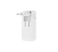 T'nB Chargeur GaN 65W 3 ports (2 USB‑C, 1 USB‑A) prise pliable Compact Blanc