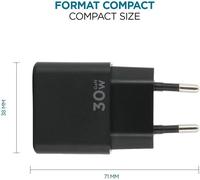 Chargeur Secteur 30w Gan Port Usb-C,Adaptateur Charge Mural Rapide Pour Smartphone & Tablette