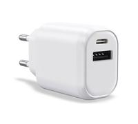 Chargeur secteur 30W USB-C & USB-A QC 3.0 + PD - Charge rapide 0-60% en 30 min - Blanc