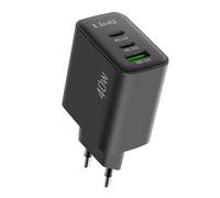 Chargeur Secteur 40W - USB QC 3.0 + 2x USB-C Power Delivery LinQ Noir