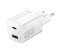 Chargeur Secteur 45W USB / USB-C PD / QC 4.0 Ulta-Compact GaN III Forcell Blanc