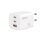 Chargeur Secteur 65W GaN USB-C USB-A 3 Ports Blanc