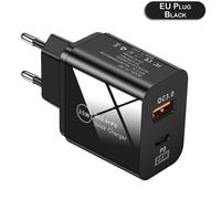 Chargeur secteur à charge rapide, 25 W, double port, idéal pour la maison, les voyages et le bureau. Charge sûre et efficace avec protection