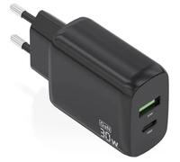Chargeur secteur - AISENS - CARGADOR AISENS GAN 30W - 1x USB-C PD3.0 QC4.0 - 1x USB-A QC3.0 - Noir