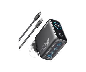 Chargeur secteur ANKER GaN 140 W 4 appareils Affichage numérique Noir