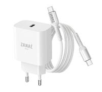 Chargeur Secteur avec Câble USB-C Anti-Torsion Power Delivery 20W Zanaé Blanc