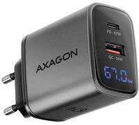 Chargeur secteur Axagon ACU-PQ67D - 1x USB-A + 1x USB-C 67W (Gris)