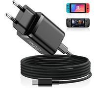 Chargeur Secteur CloudValley 65 W pour Nintendo Switch 2, avec Prise et câble de 1,5 m, Charge Rapide GaN PD pour Steam Deck, iPhone 17/16/15, Le Mode TV, Tablette et Ordinateur Portable - Noir