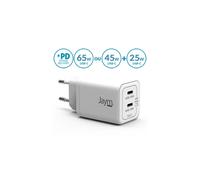 Jaym Chargeur secteur double USB‑C 65W PD/PPS Ultra‑compact GaN Blanc