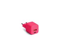 Chargeur Secteur Compact Et Rapide Pour Apple Samsung Xiaomi Oppo *Gan* Double : Usb-A 18w Qc + Usb-C 30w Pd - Colorum Rouge