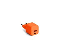 Chargeur Secteur Compact Et Rapide Pour Apple Samsung Xiaomi Oppo *Gan* Double : Usb-A 18w Qc + Usb-C 30w Pd - Colorum Orange