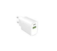 Chargeur Secteur Double Port PD 20W USB-C / USB-A Compact GREEN TO GO Blanc